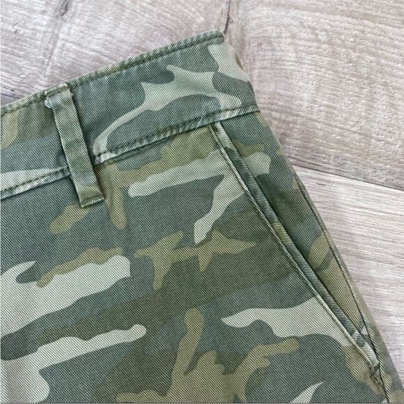 G.H.Bass Camouflage Twill Pencil Skirt Green Size 0 Mini Cotton Chino - Picture 3 of 7